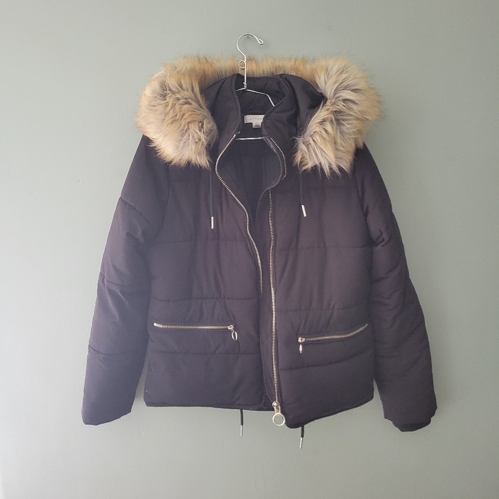 Topshop Black Puffer Jacket, size Small or US 4